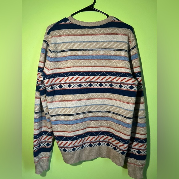 Original Penguin Beige Crewneck Sweater with Geometric Patterns - Picture 2 of 4